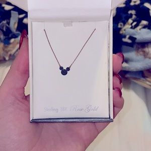 NWT Crislu X Disney Rose Gold Mickey Necklace